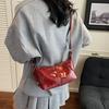 Solid Color Retro Motorcycle Style Shoulder Crossbody Bag For Women Summer Daily Use