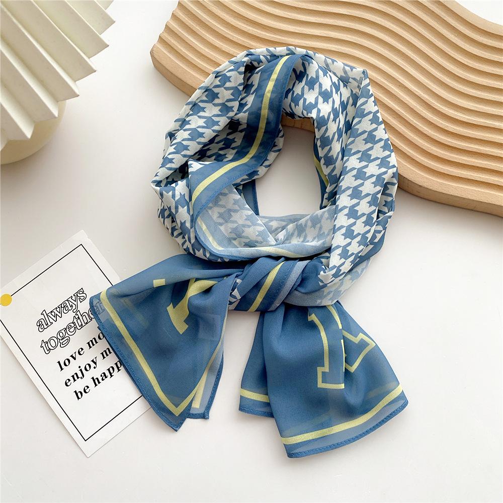 Eșarfă de mătase cu textură simplă decorativă, stil nou pentru femei, primăvară și toamnă, modă de vară, eșarfă versatilă, eșarfă de lucru