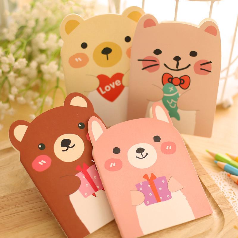 Korean Cute Bear & Animal Cartoon Pocket Notebook for Students