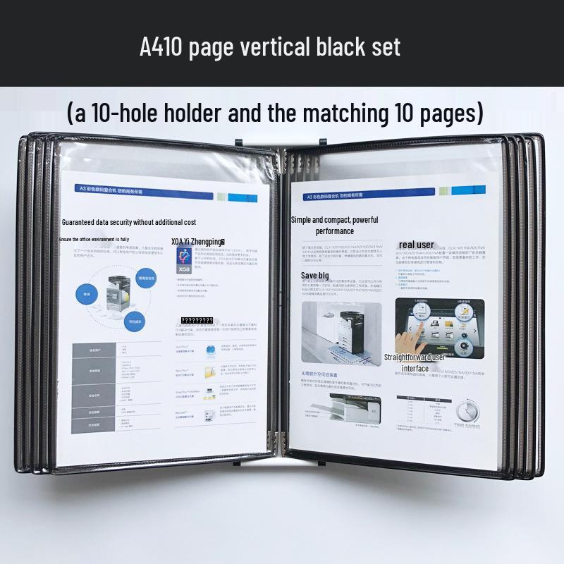 A4 Wall-Mounted 10-Page Swivel Display Folder/Document Holder