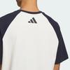 Adidas SS25 Casual Comfortable Color Block Soft Round Neck Raglan Sleeve T-Shirt Unisex Tops White Black JZ7404