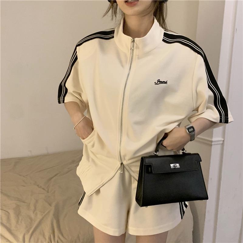 Women's 2024 Summer Striped Cardigan & Shorts Set - Fashionably Casual & Slimming