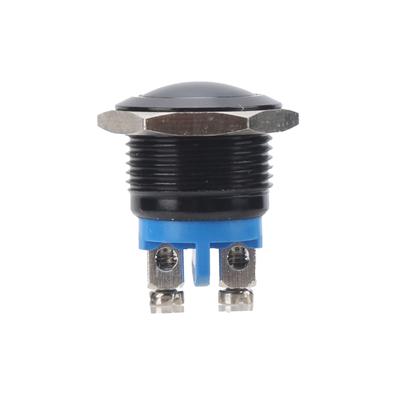 Metall Trykknappbryter Kule Full Oksidasjon Selvtilbakestillende Jog Skruefot Strømkontroll 16mm 220v(Svart )