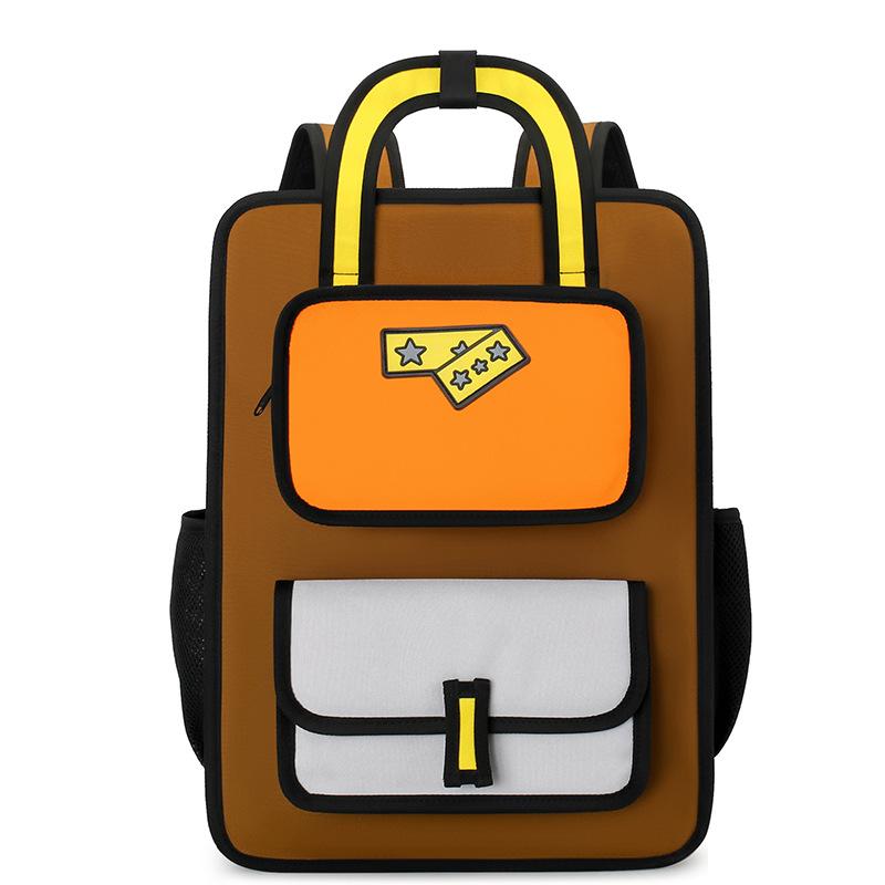 Schoolbag cartoon new two-dimensional backpack bag trendy pants fun student schoolbag large capacity versatile trend personalized backpack