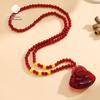 Buddha Pendant Necklace in Chicken Fat Yellow and Amber for Men and Women - Ethnic Style