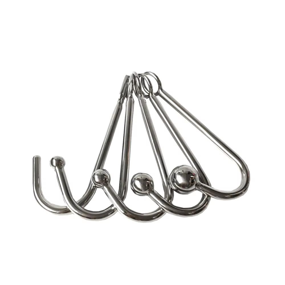 Black Emperor High Quality Stainless Steel Waterproof Anal Hook with Ball Hole Anal Plug for Butt Anal Sex Toys Adult Products