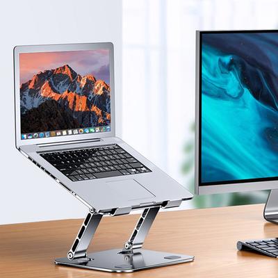 Liftable Cooling Bracket 360 Rotating Laptop Cooling Holder Aluminum Alloy Laptop Holder Rack Anti Slip for MacBook Air/Pro iPad