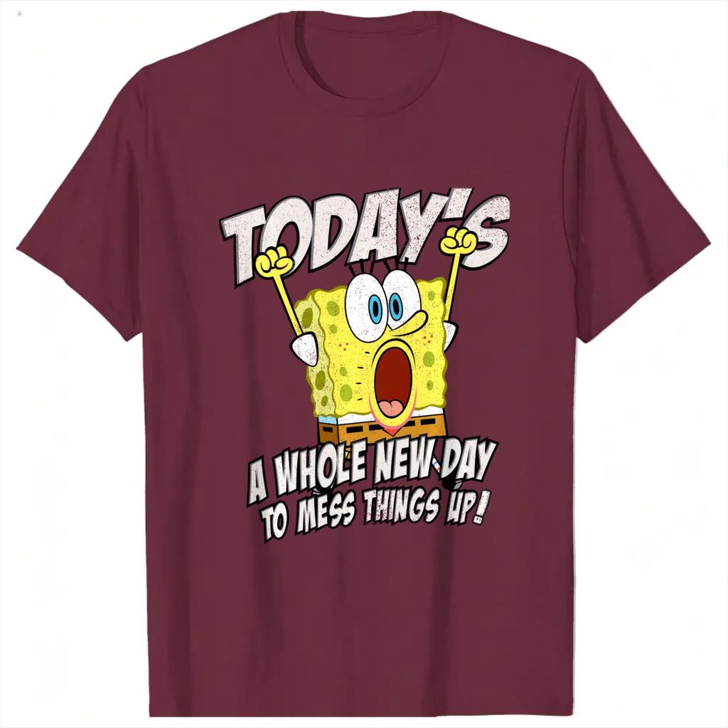 Unisex TShirt Todays A Whole New Day To Mess Things Up Spongebobs TShirts Harajuku Summer Tee Shirt Awesome Tops Gift
