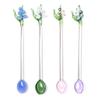 Personalized Dessert Spoon Bells Orchids Flower Cake Spoon Mini Stirring Spoons