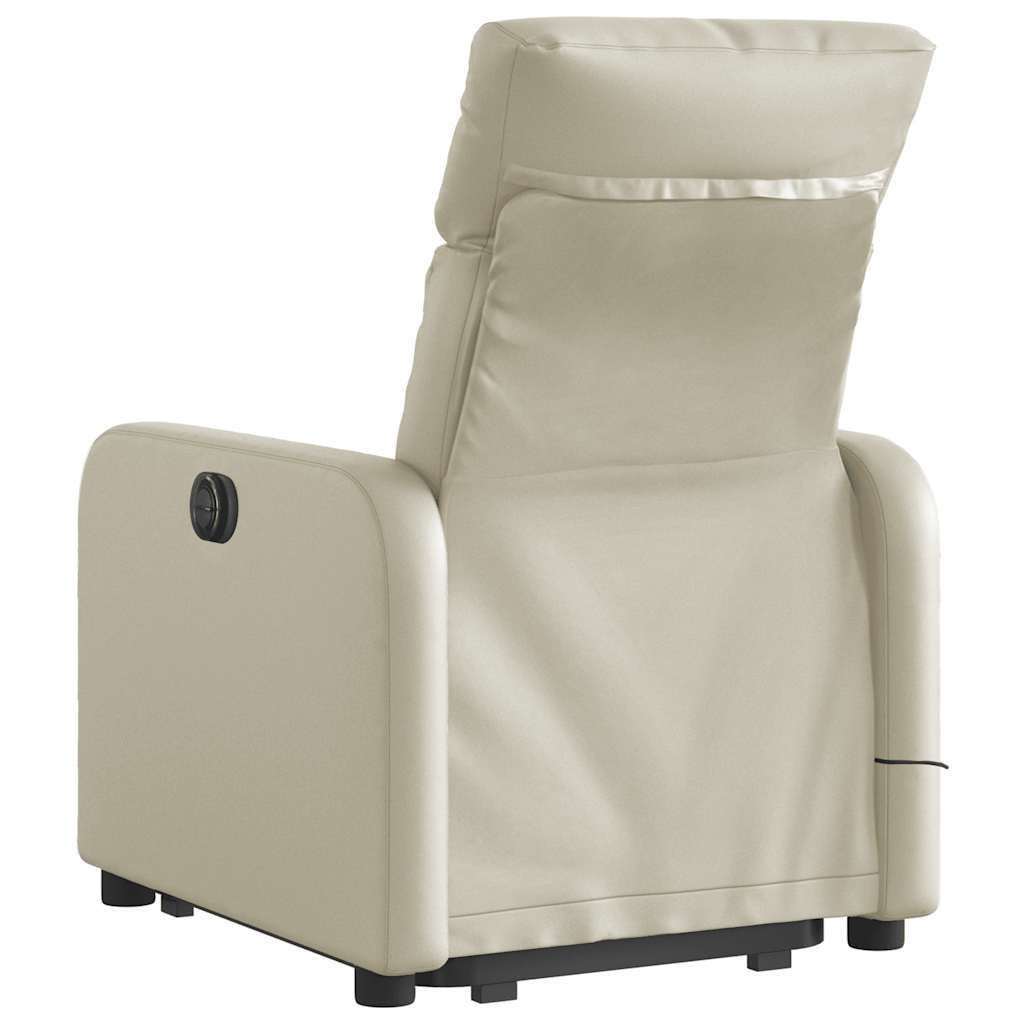 Vidaxl Reclining and Tilting Armchair with Massage, Electric, Cream