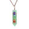 Hand-Wound Colorful Gravel Natural Stone Crystal Powder Spar Sword-Shaped Pendant Necklace N507