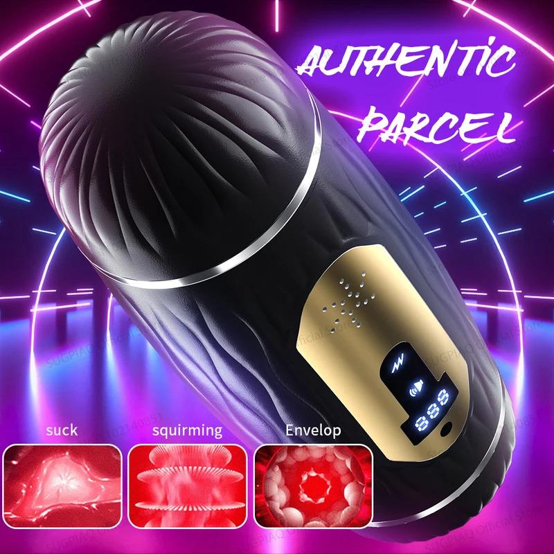 Automatic Male Masturbator Cup For Men Sex Toy 10 Vibrating Electric Pocket Pussy Stroker Vibrator Penis Stimulation Sex Machine
