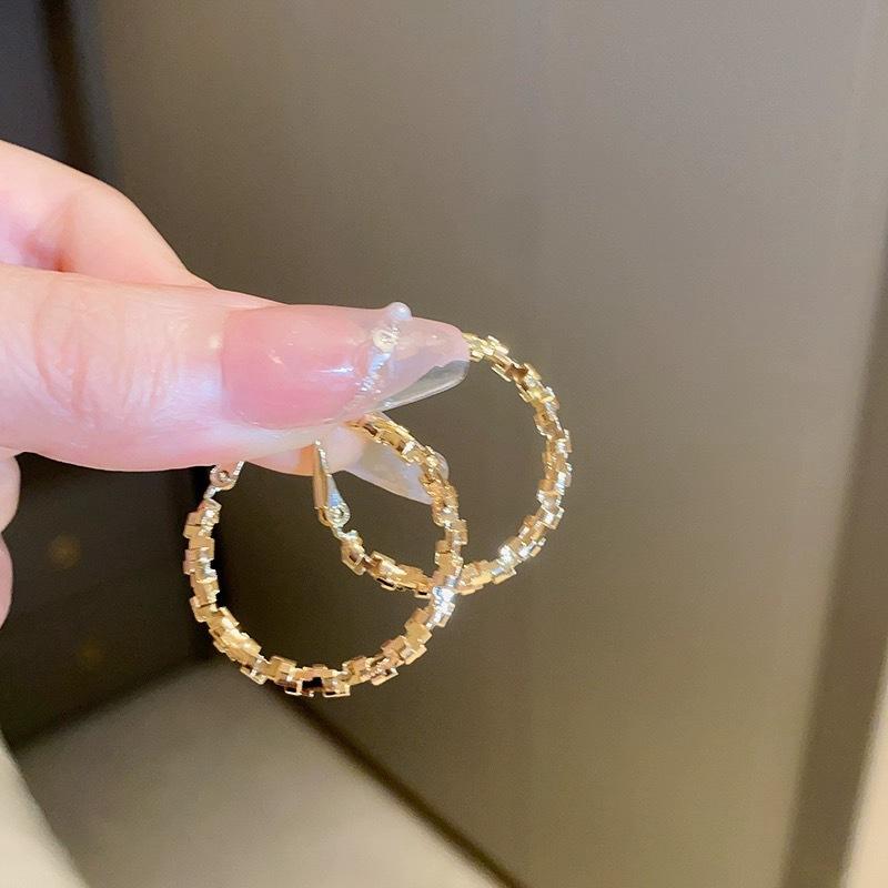 Металлические круглые серьги-кольца в стиле Y2K для женщин, преувеличенный дизайн, двухслойные, круглые, аксессуары с индивидуальностью, модные украшения