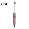 Crystal Diamond Gel Pen Beadable Pens, Bling Rhinestone Beaded DIY Bead Pen, Shaft Decorative Craft Black Ink Ballpoint Pens for Decorations