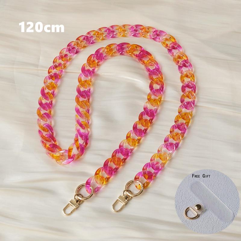 

Новый аксессуар для телефона, съемные детали, цепочка, карамельный ремень через плечо из смолы, роскошный ремешок, женский чехол для телефона, цепочки, акриловая цепочка на плечо 120CM розовый