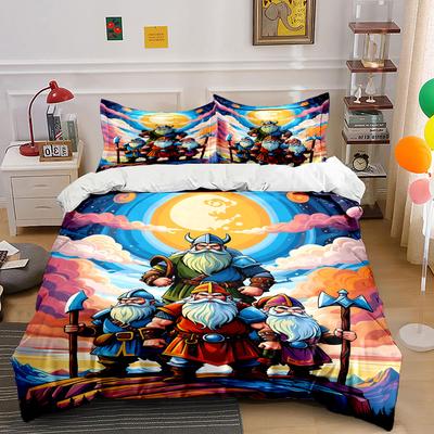Vikings, Axes, Sun, Clouds. Bedding Sets Duvet Cover Sets Duvet Covers Pillowcases(1* Duvet Cover 2* Pillowcases Without Duvet Insert)