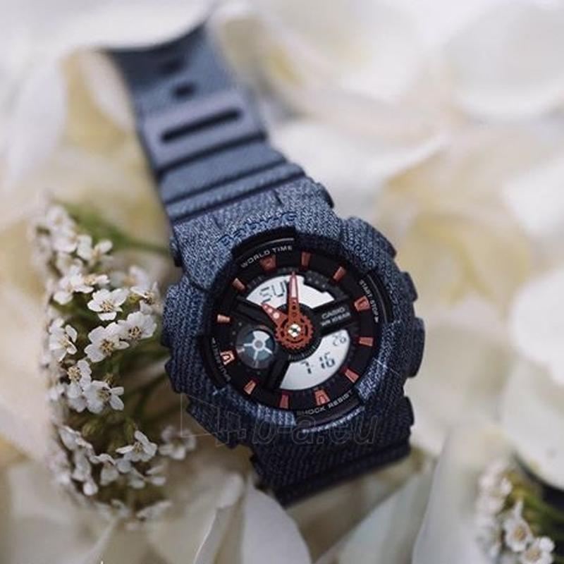 Casio BABY-G serisi, modaya uygun ve şık sokak çift ekranlı, çok fonksiyonlu, spor su geçirmez büyük kadranlı, kuvars mekanizmalı, reçine BA-110DE-2A1