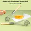 1pcs Stainless Steel Eggbeater Cream Mixer Spin Stirrer Egg Whisk Manual Wood Handle Knead Dough Rotary Eggbeater Stiring Stick