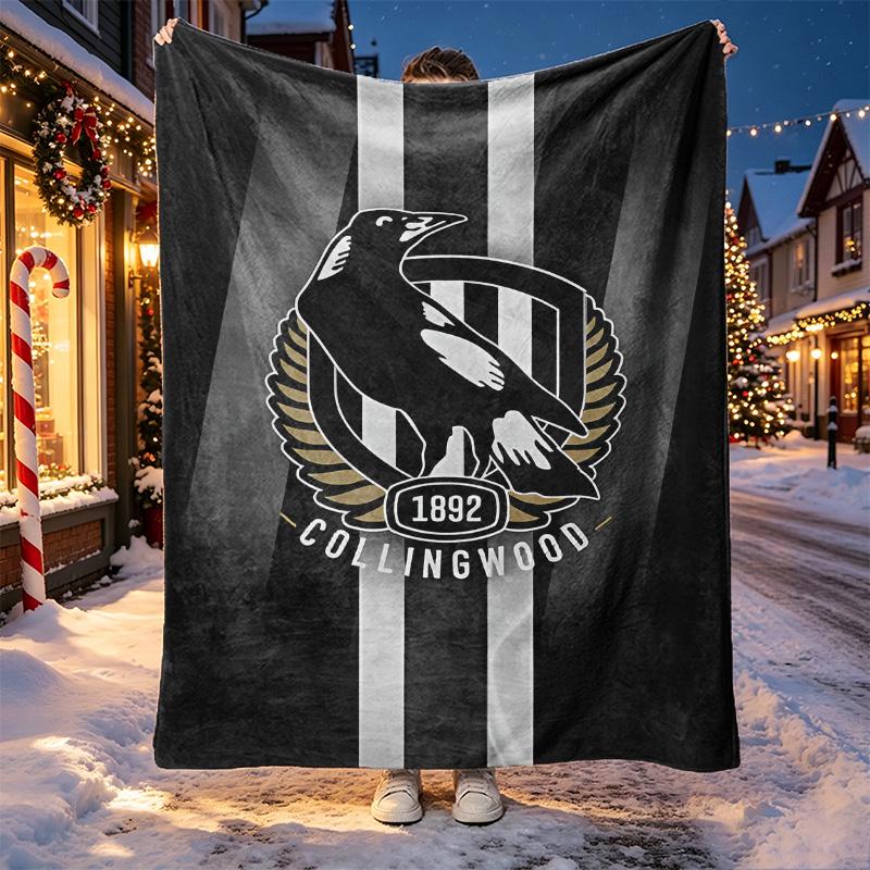 Football Club Pattern Blanket for Home Decoration, Bed, Sofa, Car Travel, Camping, Suitable for All Seasons, Birthday Christmas Gift