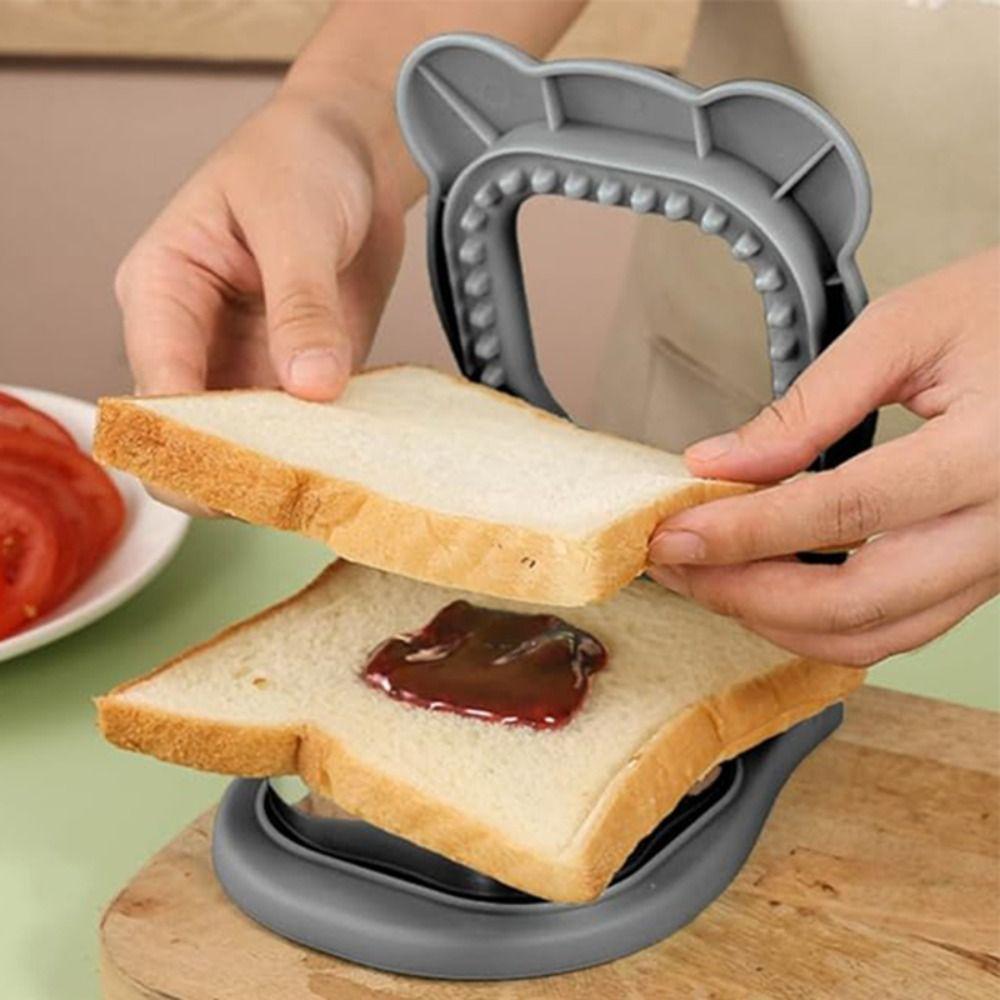 Flip Design Square Sandwich Cutter Bear Shape Bread Mold Kawaii Sandwich Press Mould Lunch
