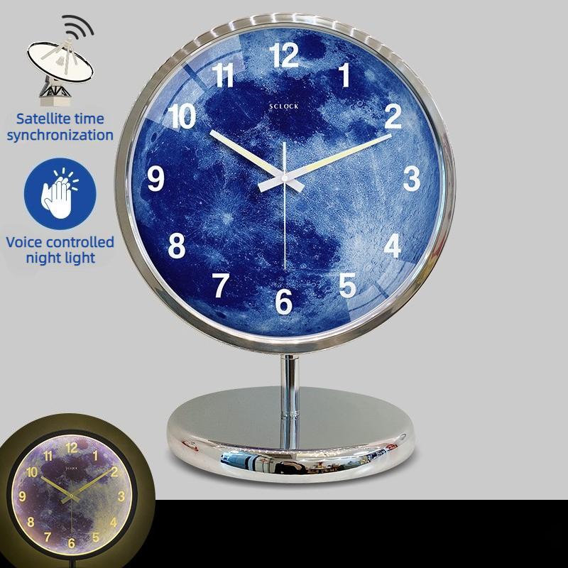 

Voice Activated Luminous Table Clock Nordic Desk Watch Decorative Living Room Tabletop Clocks Aesthetic Luxury Desktop Watches