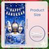 Happy Hanukkah Banner Gnome Design Hanukkah Background Event Display Star Of David Pattern Hanukkah Backdrop For Indoor Winter