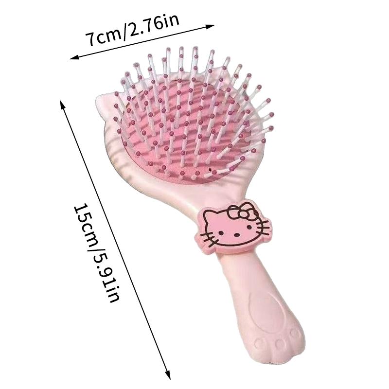 2-In-1 Hello Kitty Handheld Mirror Comb Portable Travel Comb Cartoon Air Cushion Massage Comb Airbag Comb Girl Birthday Gift