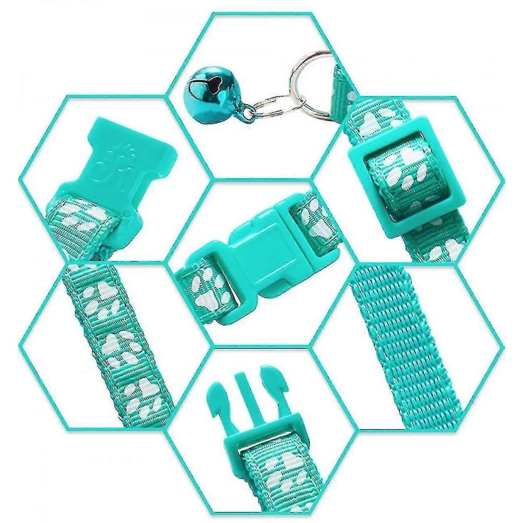 19pcs Puppy Id Collars With Bell Adjustable 19-32cm, Soft Nylon Adjustable Reflective Identification Collars For Newborn Pets