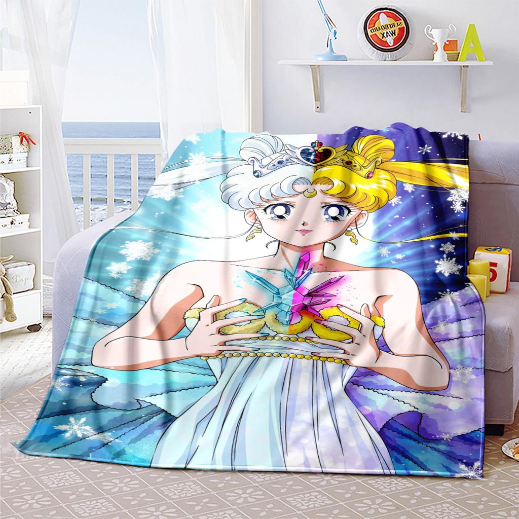 Japanese anime cute cartoon theme Sailor Moon Tsukino Usagi blanket suitable for home beds, sofa covers, office nap, outdoor warm blankets O11