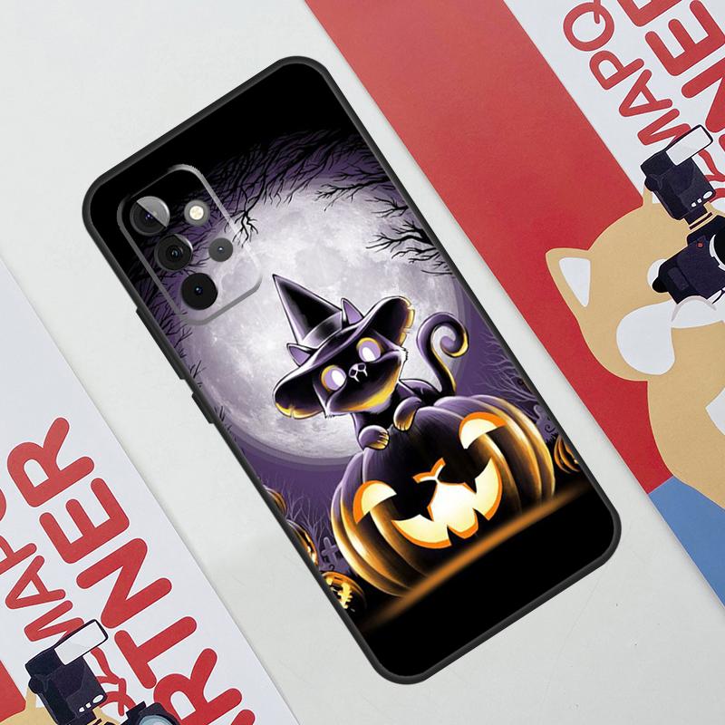 Witch Black Cat Case For Samsung Galaxy A36 A35 A55 A06 A16 A26 A56 A53 A32 A52 A33 A13 A14 A34 A54 A17 A15