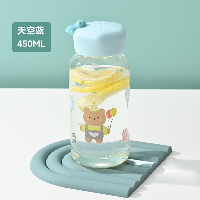 Water bottle cartoon fruit plastic cup sealed leak-proof with handle water cup high value student outdoor portable gift cup