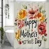Happy Mother'S Day Floral Shower Curtain, Bathroom Decorative Shower Curtain, Waterproof Shower Curtain With Hooks