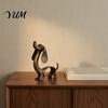 Backyard Metal Animal Statue Vintage Iron Dachshund Figurine, Cute Puppy Sculpture, Artistic Rustic Balcony Craft Dog for Outdoor Garden Indoor Table