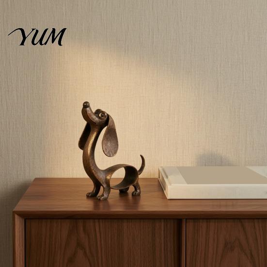 Backyard Metal Animal Statue Vintage Iron Dachshund Figurine, Cute Puppy Sculpture, Artistic Rustic Balcony Craft Dog for Outdoor Garden Indoor Table