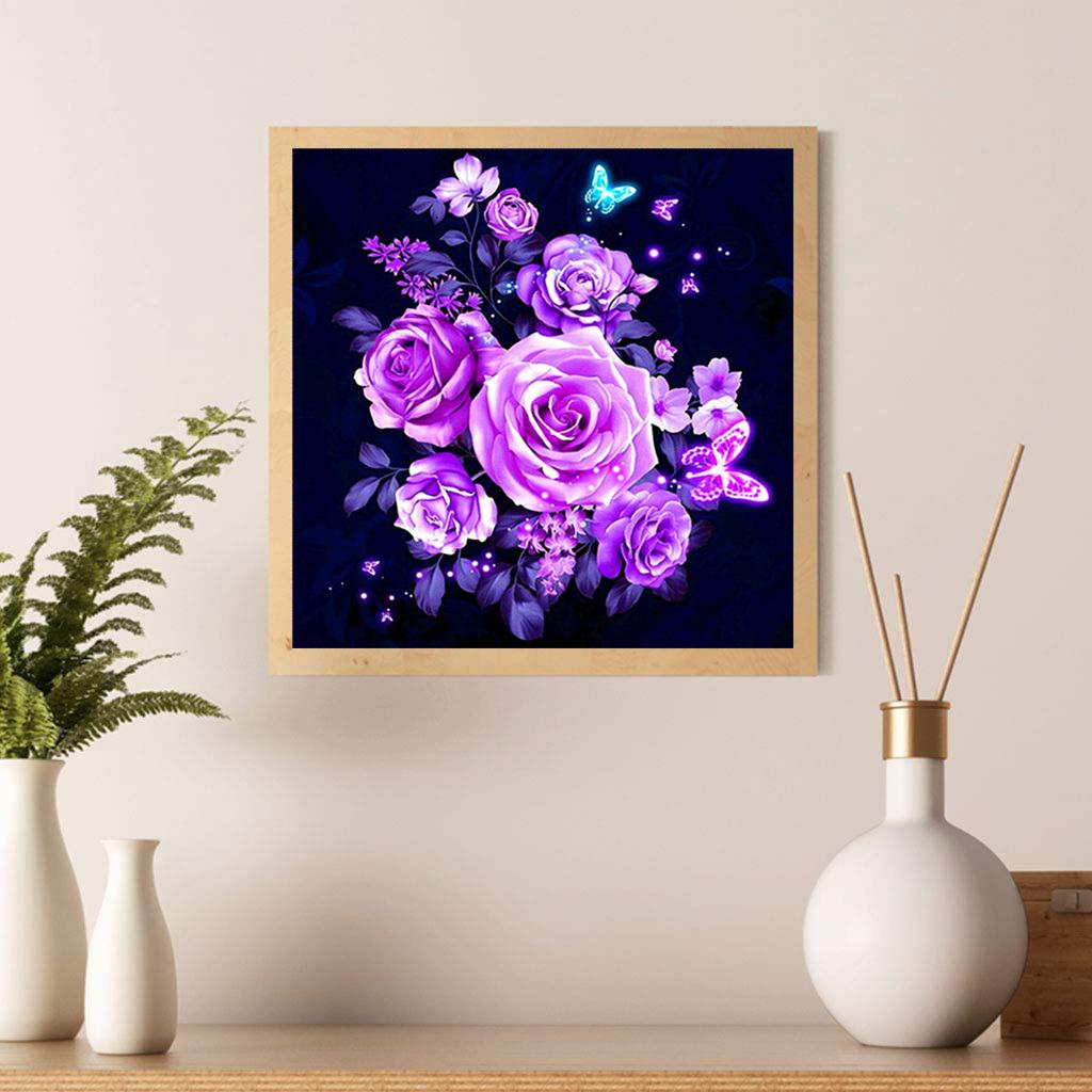 5D-Diamantgemälde zum Selbermachen, wunderschöne Blumen in verschiedenen Farben, Diamant-Stickerei, Kreuzstich-Set, komplettes Strass-Mosaik, Heimdekoration