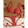 Set Bikini Costume da Bagno da Donna Multicolore Tessuto Reversibile Laccetti Laterali Costume da Bagno 0881