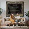 Elegant Psalm 23 Tapestry, Whimsical Black And Gold Scripture Print With Ornate Border For Cozy Christian Home Decor