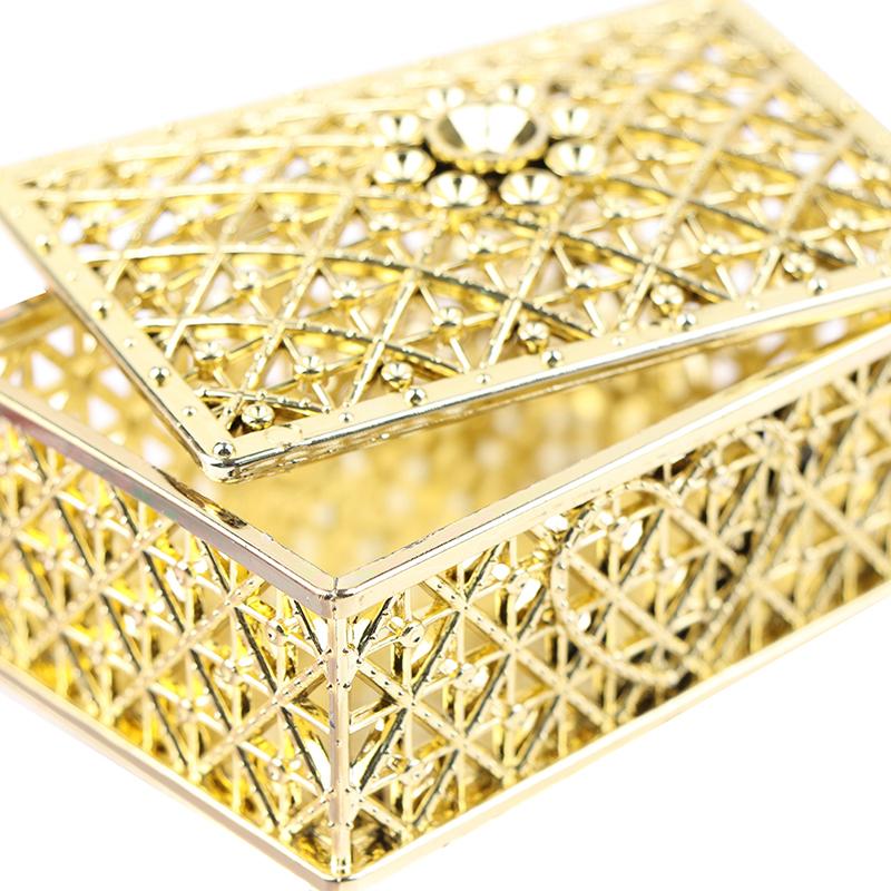 Plastová dutá zlatá fóliová bonboniéra Čokoládové darčekové krabičky Svadobná krabička