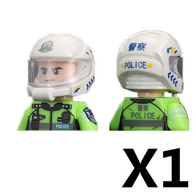 Armed Police Figures Military Building Blocks RacingTtraffic Police SWAT Escort Motorcycle Helmet Bricks MOC Toys For Kids J056