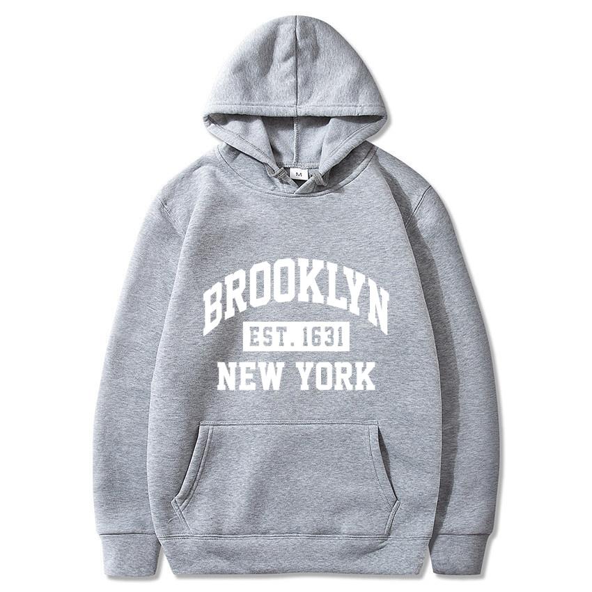 New York Brooklyn 1631 Printed Hoodie Classic Long Sleeve Jacket Daily Casual Autumn/Winter Sweatshirt Street Warmth Sweatshirt