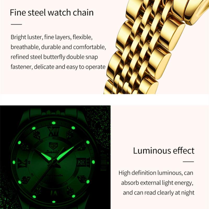 JINSHIDUN New Business and Leisure Ladies Watch Single Calendar Fully Automatic Mechanical Surface Luminous Waterproof High -end Watch