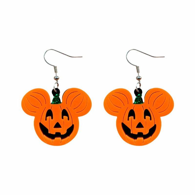 Halloween Earrings Mouse for Head Dangle Earrings Holiday Acrylic Pumpkin Eardrops Bats Dangle Jewellery Spooky Cute gif 1