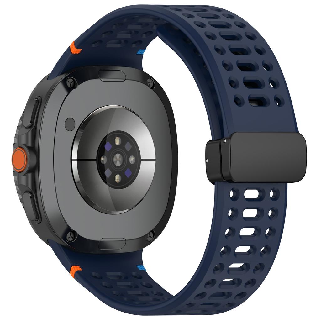 Silicone Watch Band for Samsung Galaxy Watch8 44mm/40mm/Watch8 Classic 46mm Hollow Breathable Magnetic Buckle Strap