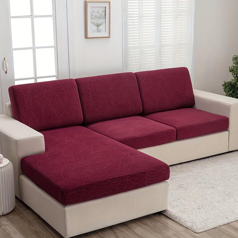 Large Leaf Jacquard Sofa Cover,  Cat Scratch Resistant, Stretchable,Durable Elastic Sofa Cover for Bedroom, Office, Living Room Home Decor