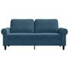 Vidaxl Sofa 2-Osobowa, Niebieski, 140 Cm, Tapicerowana Aksamitem