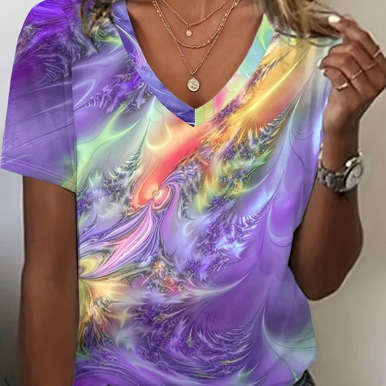 

Футболка с графическим принтом больших размеров, повседневная футболка с V-образным вырезом и короткими рукавами, женская одежда больших размеров 8XL