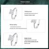 18K White Gold Plated S925 Sterling Silver Ring with Square Zirconia - Simple European & American Fashion Engagement Ring