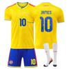 Kits de Fútbol Personalizados con Nombre para Adolescentes, Niños y Adultos Copa Mundial de la FIFA 2026 Colombia Local #10 James Rodríguez Conjunto de Camiseta de Entrenamiento con Calcetines