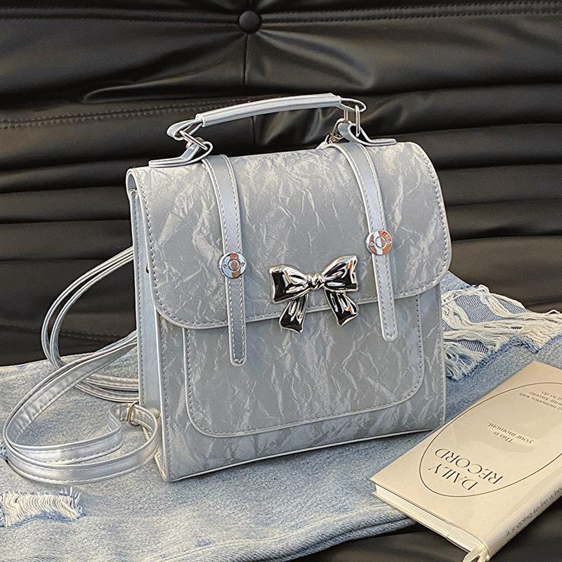 Korean Version of Beautiful Casual Butterfly Hand-held Backpack New Niche Design Shoulder Bag Crossbody Small Square Bag