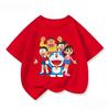 Fashion Children Crew Neck T Shirt Summer Kawaii Cartoon Print Cute Street Style Wear Doraemon Kids Clothes 314Y